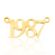 Breloques en acier Inox connecteur ann&eacute;e 1987 Dor&eacute;