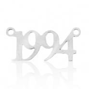 Breloques en acier Inox connecteur ann&eacute;e 1994 Argent&eacute;