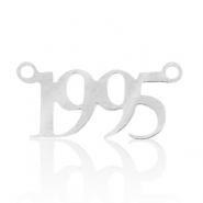 Breloques en acier Inox connecteur ann&eacute;e 1995 Argent&eacute;