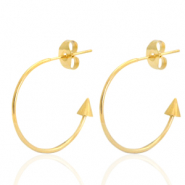 Boucles d'oreilles en acier Inox cr&eacute;oles Dor&eacute;