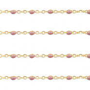 Appr&ecirc;ts en acier inox cha&icirc;ne maille jaseron 1mm&nbsp; Marron sandstone-dor&eacute;