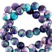Pierres naturelles 6mm rond Violet-bleu