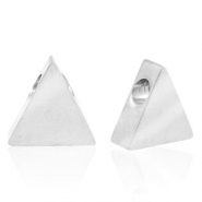 Perles en acier Inox triangle Argent&eacute;