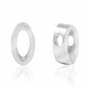 Perles en acier Inox chiffre 0 Argent&eacute;