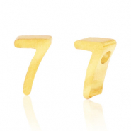 Perles en acier Inox chiffre 7 Dor&eacute;