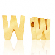 Perles en acier Inox lettre W Dor&eacute;