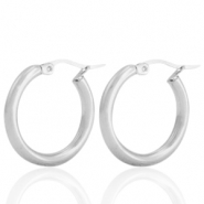 Boucles d'oreilles en acier inox cr&eacute;oles Argent&eacute;