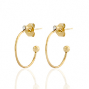 Boucles d'oreilles puces en acier inox cr&eacute;oles Dor&eacute;