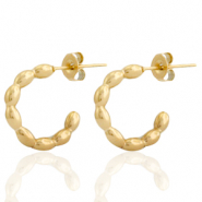 Boucles d'oreilles puces en acier inox cr&eacute;oles Dor&eacute;