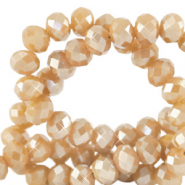 Perles &agrave; facettes 3x2mm disque Heishi Opale d'ombre dor&eacute;-amber pearl shine coating