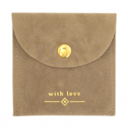 Sachet &agrave; bijoux "with love" Marron-dor&eacute;