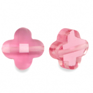 Perles &agrave; facettes Fashion tr&egrave;fle Rose indien