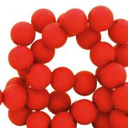 Perles acryliques 8 mm mat Rouge bonbon