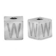 Perles en acier Inox lettre W Argenté