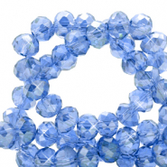 Perles &agrave; facettes 4x3mm disque Heishi Bleu c&eacute;rul&eacute;en-pearl shine coating