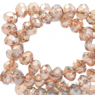 Perles &agrave; facettes 3x2mm disque Heishi Beige champagne-pearl shine coating