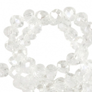 Perles &agrave; facettes 3x3mm disque Heishi Crystal-pearl shine coating