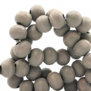 Perles en bois rond 8mm gris taupe