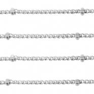 Appr&ecirc;ts en acier inox cha&icirc;ne maille jaseron maille gourmette boule Argent&eacute;