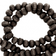 Perles en bois rond 6mm Noir anthracite