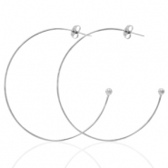 Boucles d'oreilles puces en acier Inox cr&eacute;oles Argent&eacute;