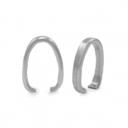 Appr&ecirc;ts en acier inox b&eacute;li&egrave;re sans anneau 13x9mm Argent&eacute;