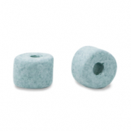 Perles en c&eacute;ramique DQ grecque 5mm Bleu brume