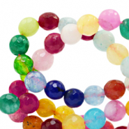 Pierres naturelles 6mm Jade facett&eacute;es Multicolore