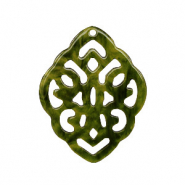 Pendentifs en résine losange baroque Vert olive foncé