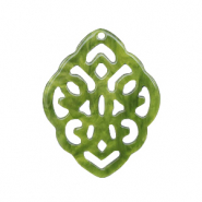 Pendentifs en résine losange baroque Vert olive