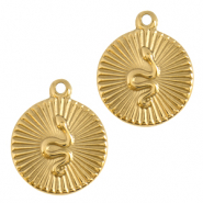 Breloques en acier Inox serpent Dor&eacute;