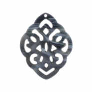 Pendentifs en r&eacute;sine baroque losange Bleu jeans