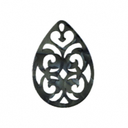 Pendentifs en r&eacute;sine baroque goutte Noir