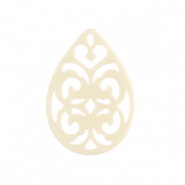 Pendentifs en r&eacute;sine baroque goutte Blanc cass&eacute;