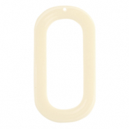 Pendentifs en r&eacute;sine oblong ovale Blanc cass&eacute;