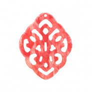 Pendentifs en résine losange baroque Rose corail vif