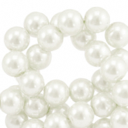 Perles en verre cir&eacute;es 10mm Blanc cass&eacute;