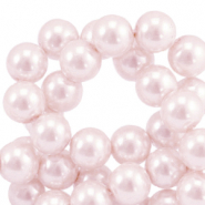 Perles en verre cir&eacute;es 4mm Rose clair
