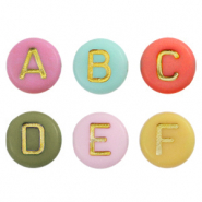Perles lettres acryliques Multicolore vintage