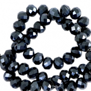 Perles &agrave; facettes 8x6mm disque Heishi Noir-pearl shine coating