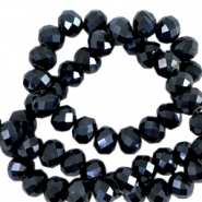 Perles &agrave; facettes 6x4mm disque Heishi Noir-pearl shine coating