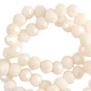 Perles &agrave; facettes 6x4mm disque Heishi Beige pristine-pearl shine coating
