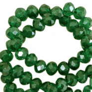 Perles &agrave; facettes 4x3mm disque Heishi Vert fairway-pearl shine coating