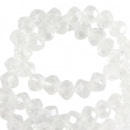 Perles &agrave; facettes 4x3mm disque Heishi Crystal-pearl shine coating