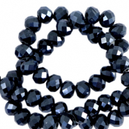 Perles &agrave; facettes 6x4mm disque Heishi Bleu interstellaire-pearl shine coating