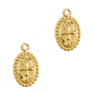 Breloques en acier Inox croix Dor&eacute;