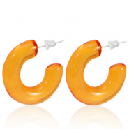 Boucles d'oreilles tendance cr&eacute;oles Orange