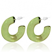 Boucles d'oreilles tendance cr&eacute;oles Vert olive