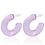 Boucles d'oreilles tendance cr&eacute;oles Violet lilas