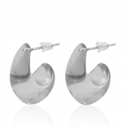 Boucles d'oreilles tendance cr&eacute;oles Gris